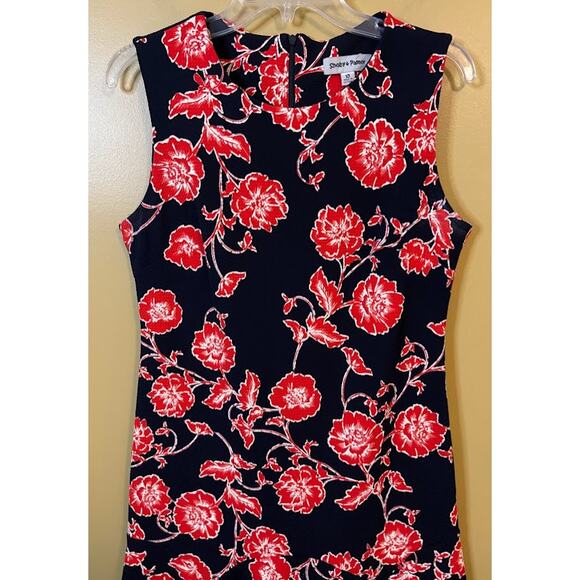 Shelby & Palmer Navy Red Floral Fit & Flare Dress - Size 10 - Picture 3 of 8